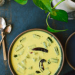 Vendakkai Mor Kuzhambu served in a bowl