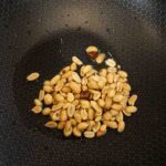 Roasted peanuts on a pan.